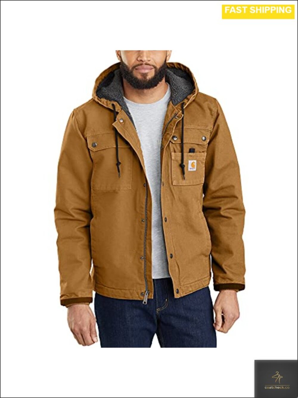 Carhartt Washed Duck Bartlett Jacket Sherpa Lined Work Coat